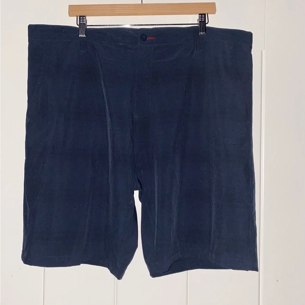 Burnside Hybrid Men Flat Front Chino Short Golf Performance W40 Blue Stretch‎